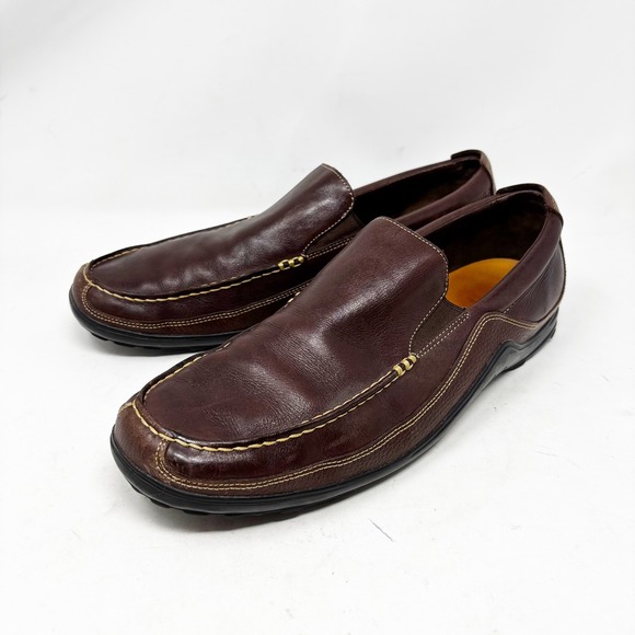 Cole Haan Driving Loafers Size 14 Brown Leather Slip On Casual Comfort Shoes - Picture 1 of 10